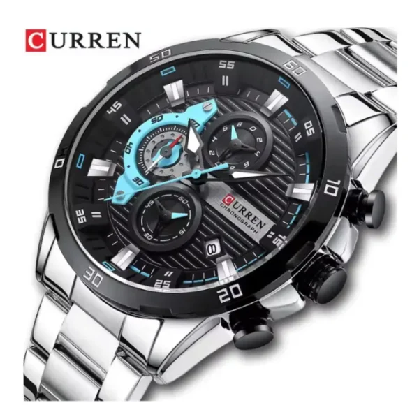 curren 8402 silver black